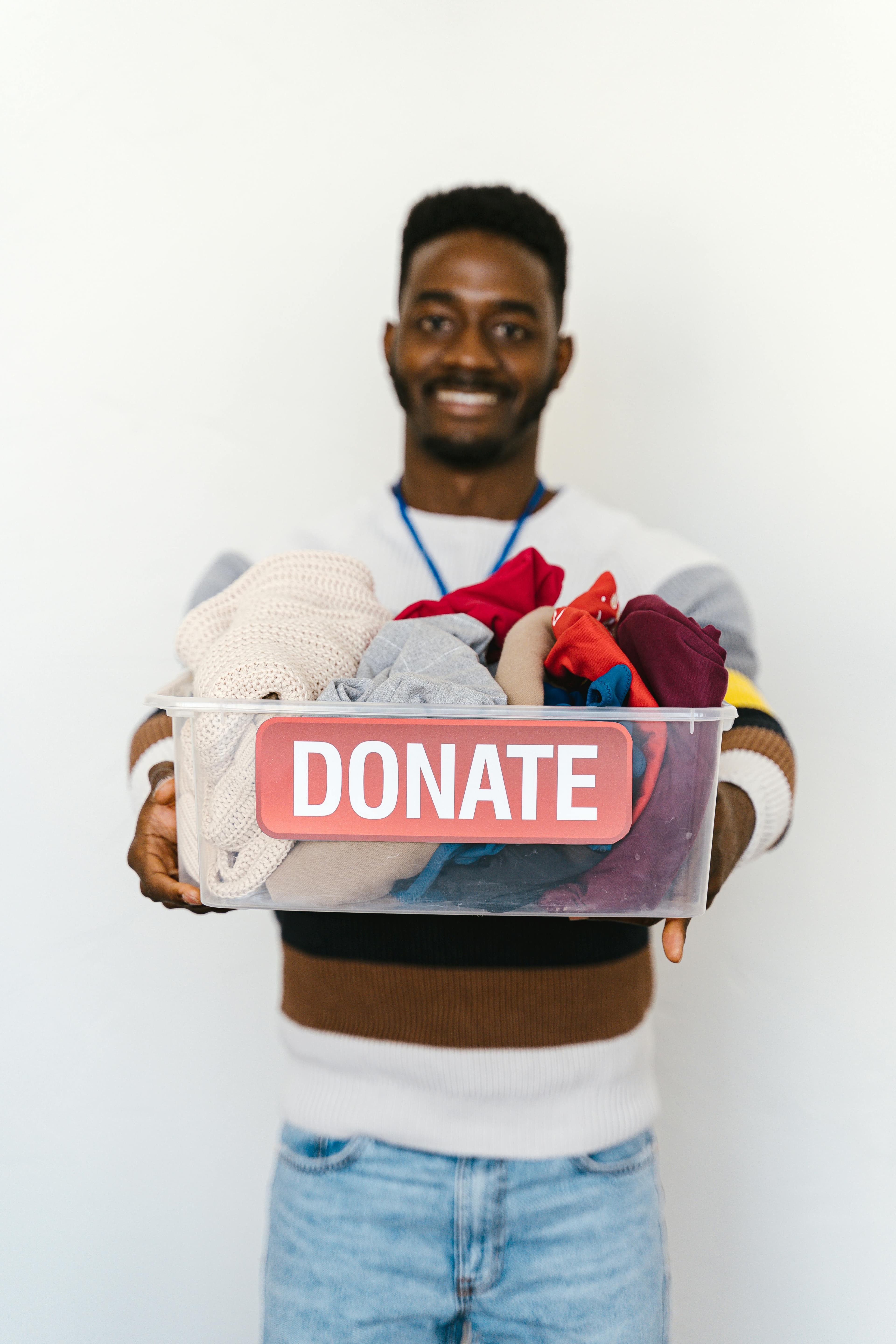 A Guarded Hope volunteer with donations